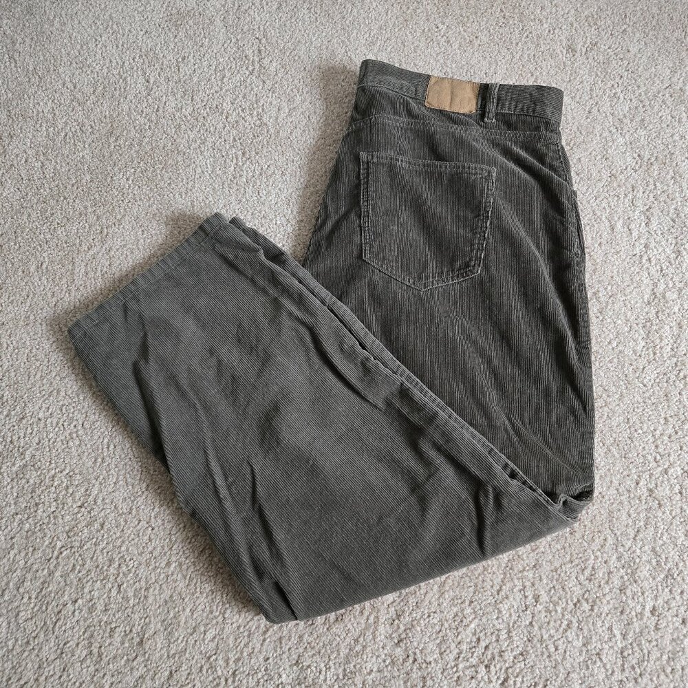 COTTON: ON green CORD STRAIGHT JEAN corduroy pants